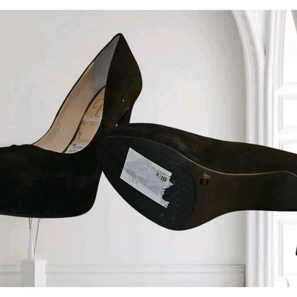 Jessica Simpson Rebeca 5.5" High Heels Sz 8 Women's Platform Pump Black Suede - Picture 11 of 16